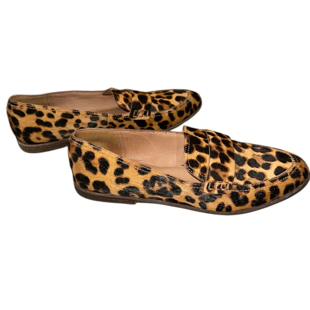 Madewell The Alex Loafer in Leopard Calf Hair size 10 - Picture 1 of 3